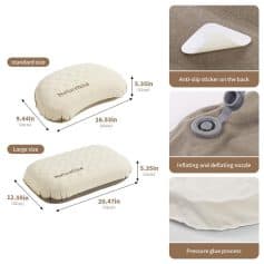Disposable massage pillow for skincare, with anti-slip back sticker and inflatable deflating nozzle for comfort and convenience, available in standard and large sizes at Monalisa Store.