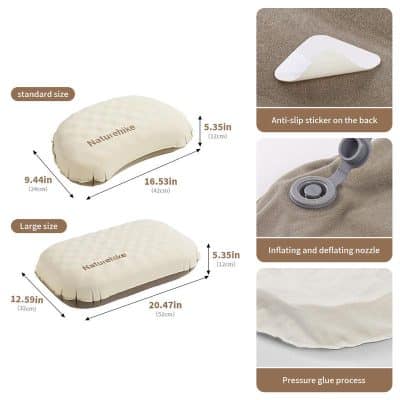 Disposable massage pillow for skincare, with anti-slip back sticker and inflatable deflating nozzle for comfort and convenience, available in standard and large sizes at Monalisa Store.