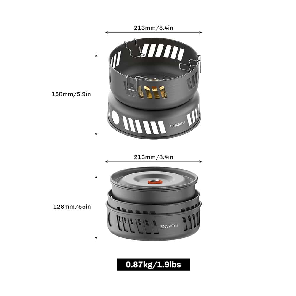 Compact portable camping stove and grill for outdoor cooking, lightweight design, high heat efficiency for backpackers and adventurers, durable materials.