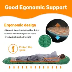 Ergonomic memory foam mattress with diamond-shaped duct design for optimal pressure relief and body weight distribution, ideal for pain relief and spinal support.