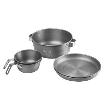 Firemaple camping cookware set with pots and pans for outdoor cooking highly durable and lightweight lightweight camping cooking gear for adventure trips.