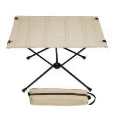 Portable camping cot for outdoor sleeping and resting, lightweight foldable bed with carrying bag.