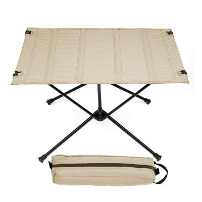 Portable camping cot for outdoor sleeping and resting, lightweight foldable bed with carrying bag.