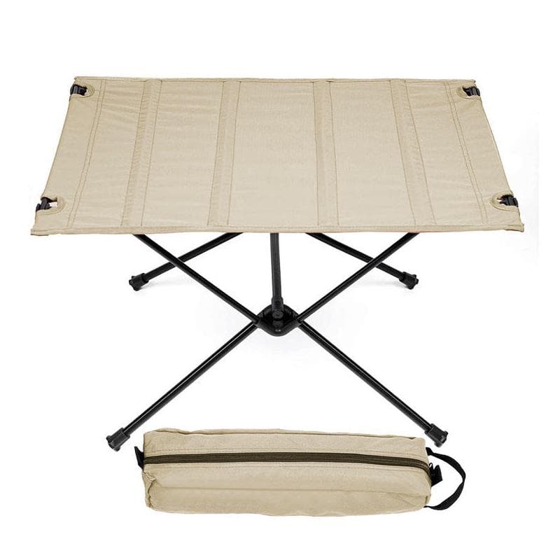 Portable camping cot for outdoor sleeping and resting, lightweight foldable bed with carrying bag.
