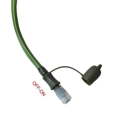 Flexible medical breathing tube with off-on switch for oxygen therapy or respiratory support in healthcare settings.