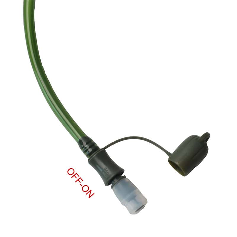 Flexible medical breathing tube with off-on switch for oxygen therapy or respiratory support in healthcare settings.