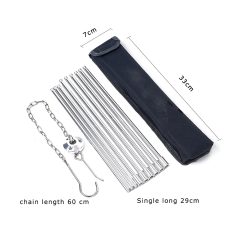Stainless steel straw set with cleaning brush and storage pouch, perfect for eco-friendly drinking, reusable straws, and sustainable kitchen accessories.