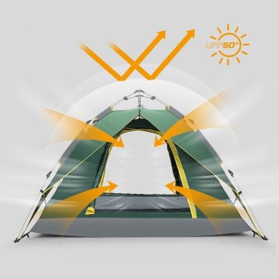 UV protection tent with UPF 50+ sun protection, portable camping shelter, outdoor shade for hiking, travel, and beach adventures, lightweight easy setup for UV-safe outdoor activities.