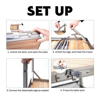 Foldable medical examination table for clinics and spas with adjustable legs and locking latch, ideal for professional healthcare settings.