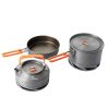 Eco-friendly portable camping stove set with non-stick cookware, perfect for outdoor cooking and hiking adventures. Compact design for easy transport and quick meal prep.