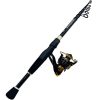 High-quality fishing rod with spinning reel, ideal for freshwater and saltwater fishing, featuring durable construction and ergonomic design for optimal performance.
