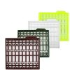 Flexible silicone eyelash extension trays for professional use, available in assorted colors including brown, green, white, and yellow, designed to organize lash extensions efficiently.