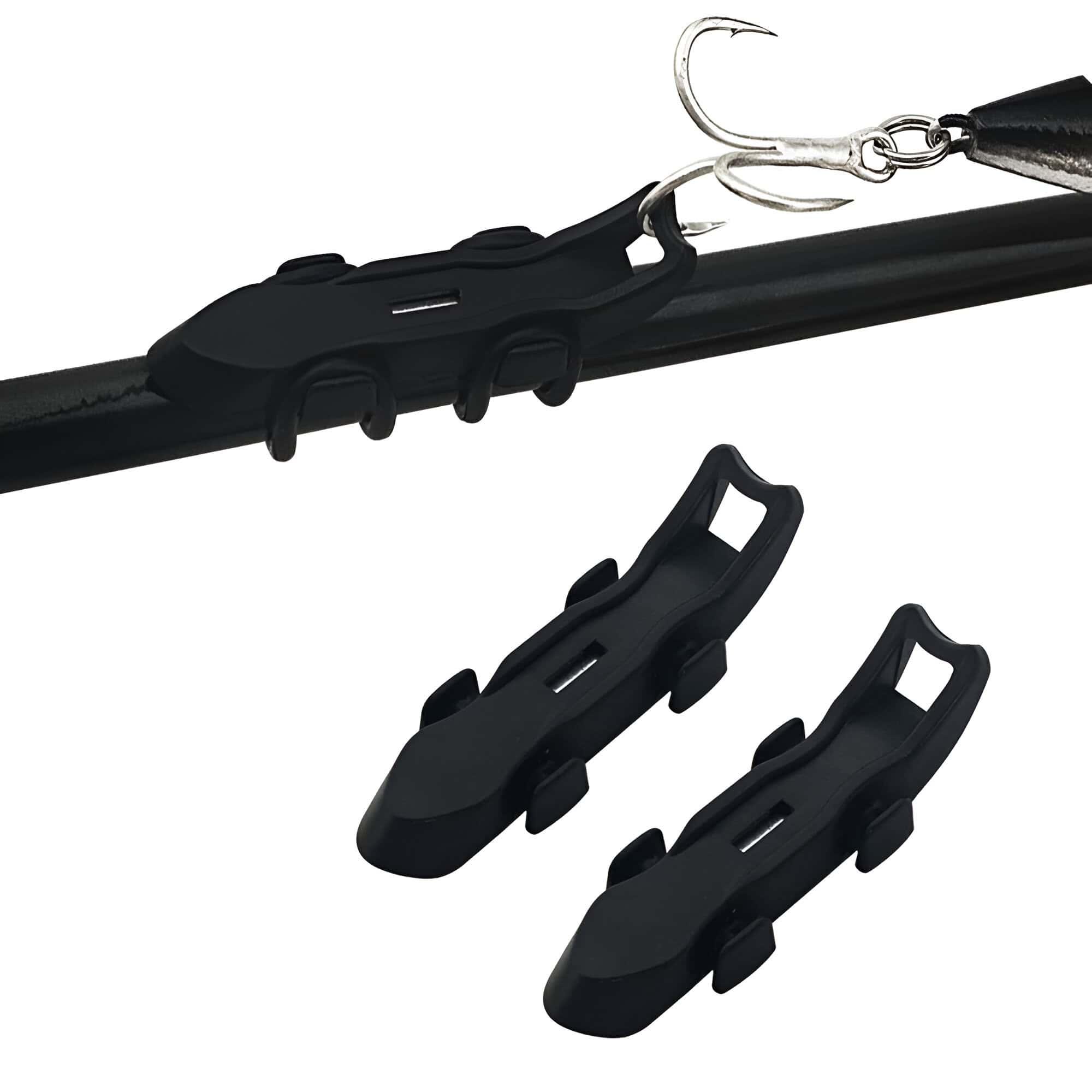 Replacement ski brake mounts for Alpine skis, black plastic ski brake holders, essential ski equipment accessories, durable ski safety attachments, compatible with various ski brands.