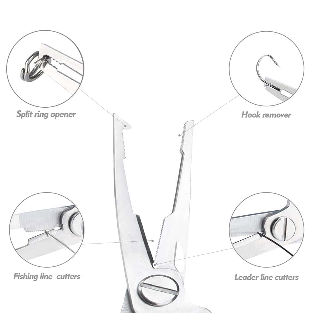 High-quality surgical knot tying instrument with split ring opener, hook remover, fishing line cutters, and leader line cutters for precise medical procedures.
