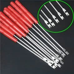 Precision dental explorers with red handles for effective dental checkups, featuring stainless steel tips for dental diagnostics and cleaning, ideal for professional dental practice.