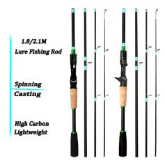High carbon lightweight 1.8/2.1M lure fishing rods for spinning and casting, ideal for freshwater and saltwater fishing enthusiasts, featuring durable construction and advanced design.