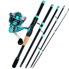 High-quality fishing rod with spinning reel, ideal for freshwater and saltwater fishing, lightweight and durable construction, perfect for anglers of all skill levels.