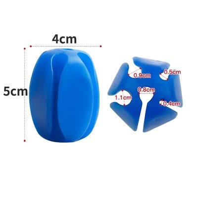 Blue silicone eyelid styler with precise measurements, ideal for eyelash extension applications and eyelid shaping, featuring 4cm width and 5cm height.