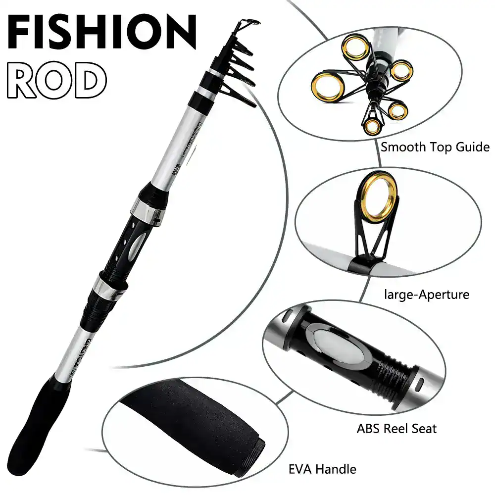 High-quality fishing rod with large aperture reel seat, EVA handle, and smooth top guide designed for anglers seeking durable and reliable fishing equipment. Perfect for freshwater and saltwater fishing.