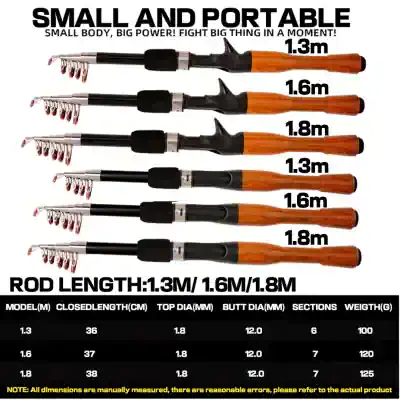 Flexible fishing rod, portable fishing pole, lightweight fishing gear, Monalisa Store fishing equipment, 1.3m-1.8m length options, ideal for outdoor angling and fishing enthusiasts.