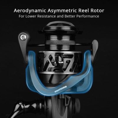 Aerodynamic asymmetric reel rotor for fishing reels to enhance performance and reduce resistance | Monalisa Store.