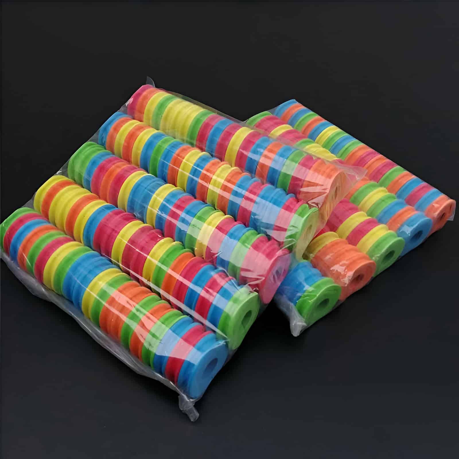 Multi-color elastic hairbands in vibrant shades, ideal for styling and securing hair, available at Monalisa Store for beauty and personal care needs.