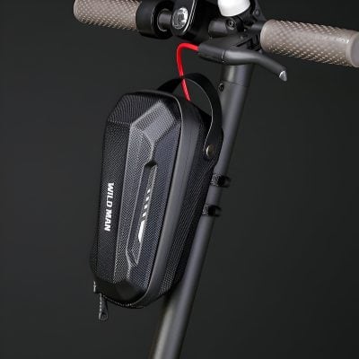 High-tech electric scooter battery pack mounted on the handlebar, emphasizing modern urban transportation and convenient mobility solutions available at Monalisa Store.