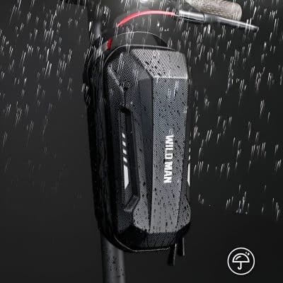 Waterproof Wilson golf shoe bag in rainy weather isolated on black background.