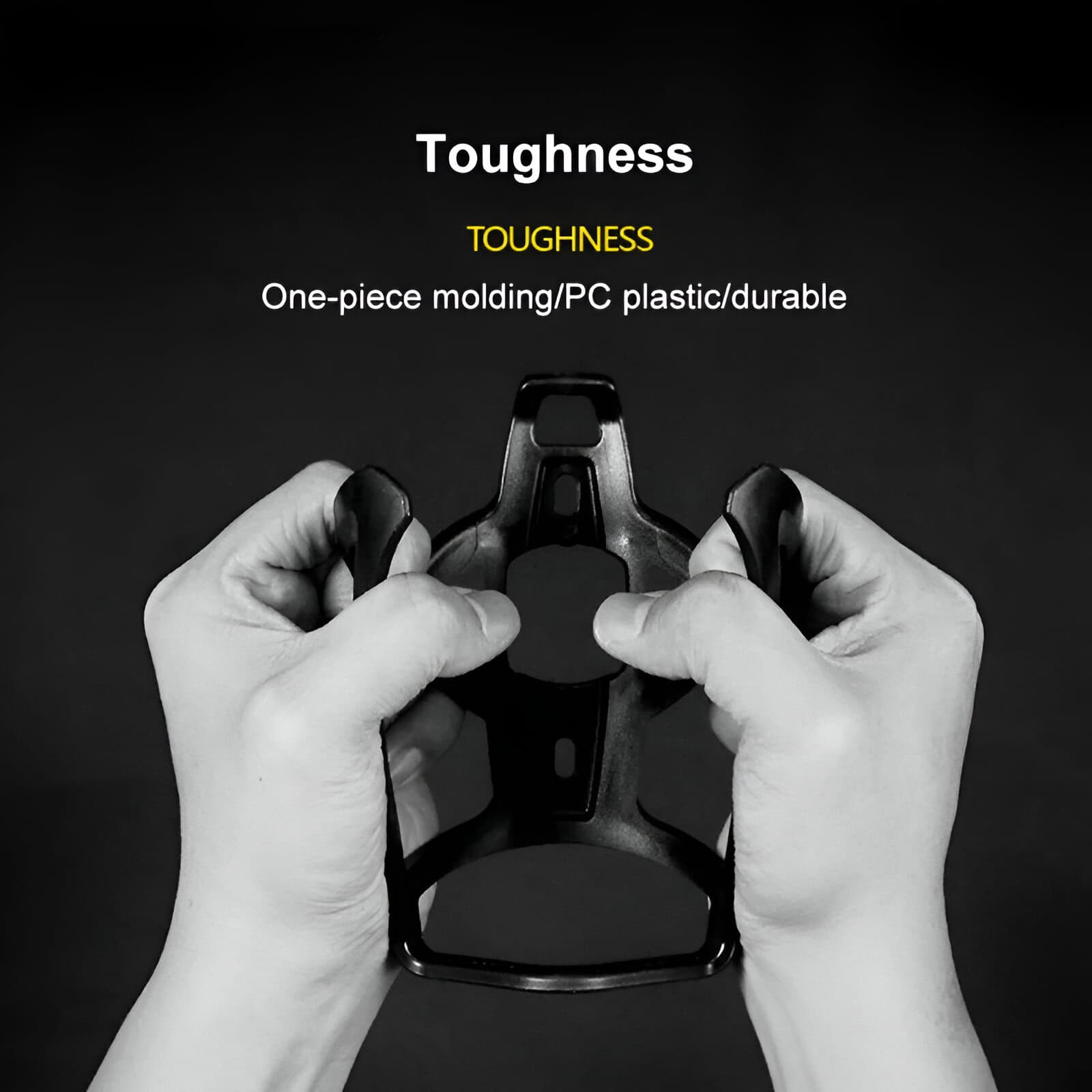 High-quality black plastic sports glasses showing durability and toughness, made from one-piece molding or PC plastic, ideal for active lifestyles.