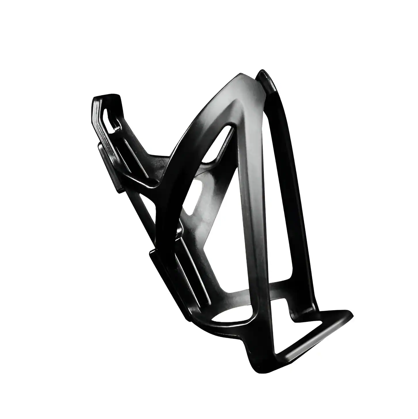 Sleek black minimalist water bottle holder compatible with various bottle sizes, designed for active lifestyles and outdoor activities.