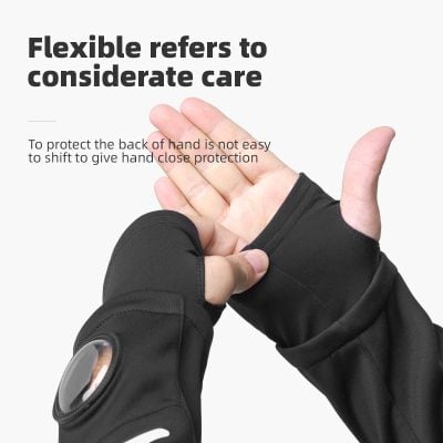 Flexible protective gloves with open fingertips for easy hand protection and mobility.