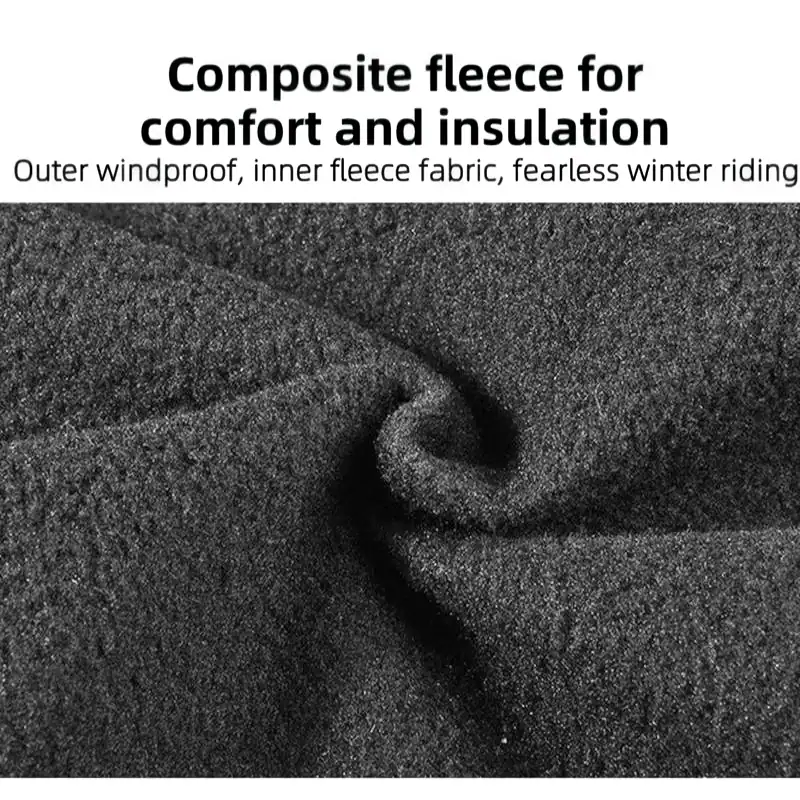 Black composite fleece fabric close-up, showing soft textured material designed for insulation and comfort in winter clothing. Ideal for cold weather wear and outdoor winter activities.