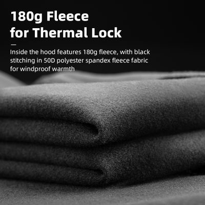 Soft black fleece fabric for thermal warmth, ideal for winter clothing and accessories at Monalisa Store. High-quality 180g polyester spandex fleece with windproof features.