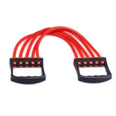 Red jump rope with black handles, ideal for fitness and cardio workouts, available at Monalisa Store for effective exercise routines.
