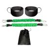 Black wrist ankle restraints with metal rings for secure binding, adjustable green recovery straps with metal hooks, and a black storage bag — essential recovery and restraint accessories from Monalisa Store.