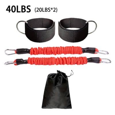 Heavy-duty resistance bands set for strength training and physical therapy at Monalisa Store. Includes ankle cuffs, resistance tubes, and storage bag for convenient workout sessions.