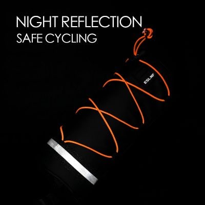 Bright LED safety flashlight with night reflection for secure cycling visibility, featuring durable design and glow-in-the-dark strings for enhanced rider safety in low-light conditions.
