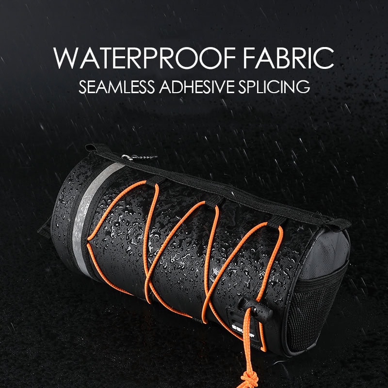 Waterproof fabric sports bag with seamless adhesive splicing, water-resistant material, and secure storage. Ideal for outdoor activities, gym, and travel, featuring durable construction and rain protection.