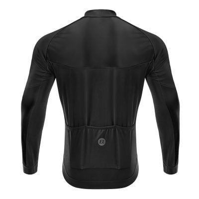 Reflective black cycling jersey with rear pockets for storage, designed for cyclists seeking performance and comfort, available at Monalisa Medical Store.
