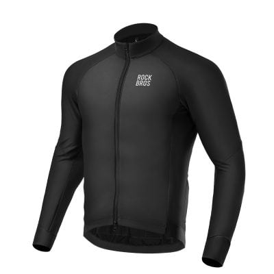 High-performance black cycling jacket with