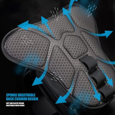 Breathable memory foam back cushion with sponge material, designed for optimal comfort and airflow, perfect for ergonomic support in medical and travel gear.