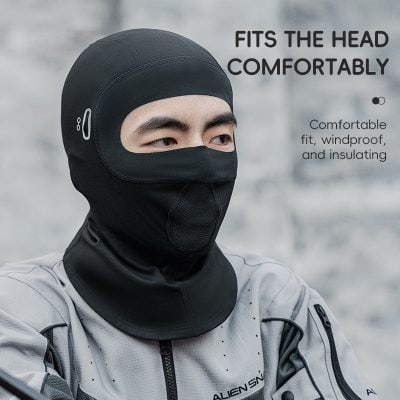 High-quality black balaclava for outdoor sports warm windproof insulating head cover suitable for cold weather activities.