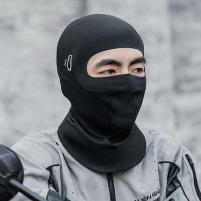 Balaclava face mask for extreme weather sports protection, black thermal headgear, versatile outdoor gear for motorcycle, skiing, snowboarding, and winter activities, breathable and adjustable, Monalisa Medical store.