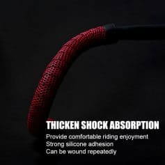 High-quality bicycle handlebar grip with red honeycomb design, durable silicone material, and thick shock absorption for comfortable and secure riding experience.