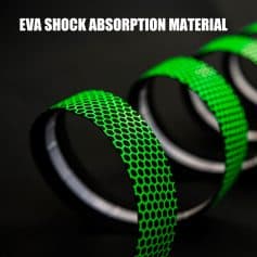 Durable green eva shock absorption material for sports and fitness equipment.