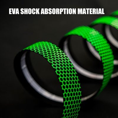 Durable green eva shock absorption material for sports and fitness equipment.