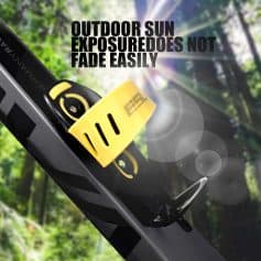 Outdoor sun protection sticker on electronic device; durable, fade-resistant graphic for optimal outdoor visibility.
