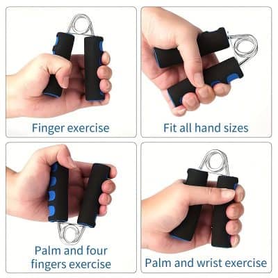 Finger exercise grip strengthener for hand and finger training, portable and adjustable for all hand sizes, ideal for improving finger, palm, and wrist strength, suitable for rehabilitation.