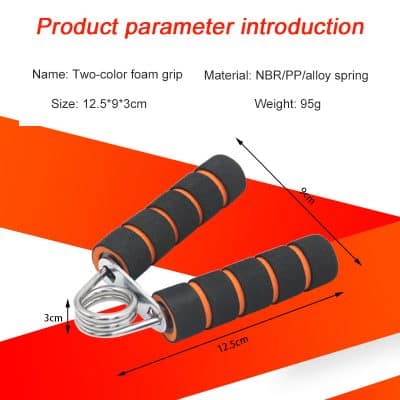 Durable two-color foam grip hand grip for fitness and exercise, ergonomic non-slip handle, black and orange foam handles, high-quality workout equipment from Monalisa Store.