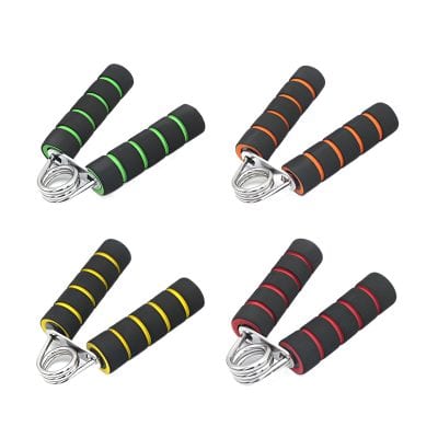 Colorful hand grip strengtheners with stress-relief handles for fitness and rehabilitation training. Suitable for improving grip strength, hand endurance, and forearm muscle development.